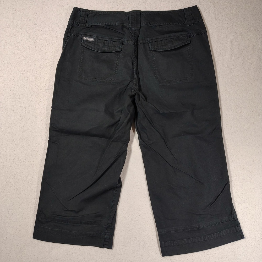 Columbia Capri Pants Womens Size 8 Black Cotton Blend Stretch Outdoor Utility - Picture 7 of 12